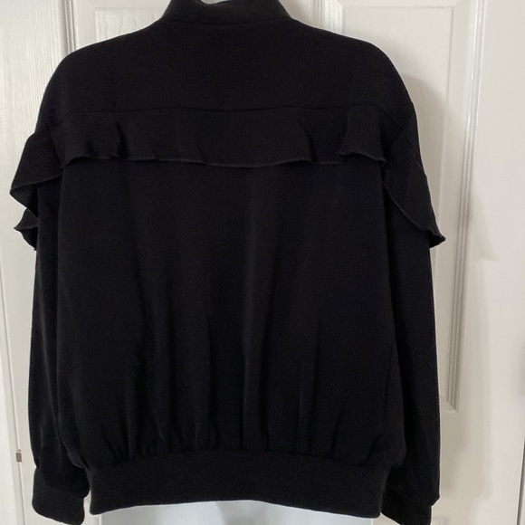 mudpie Ruffled Nolan Bomber Jacket in Black - Picture 6 of 10